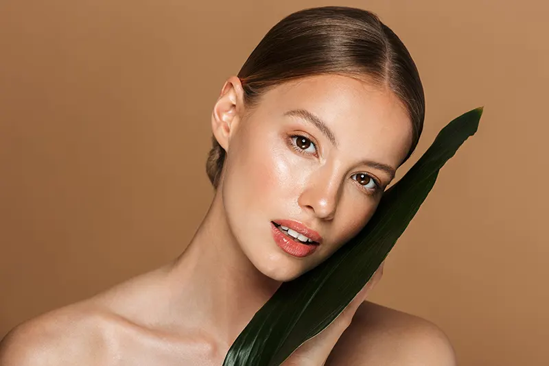 Woman testing product